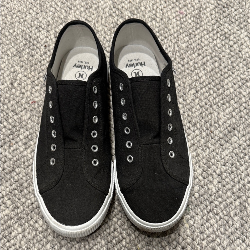 Hurley Black Slip-On Canvas Sneakers